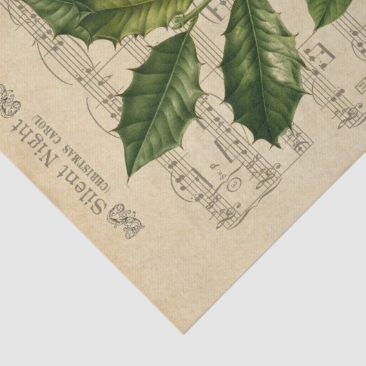 Ephemera Silent Night Kerstmis Carol Decoupage Tissuepapier (Detail)