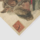 Ephemera Tekening van Lady met haar paardenontkopp Tissuepapier (Detail)