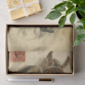 Ephemera Tekening van Lady met haar paardenontkopp Tissuepapier (Geschenk)