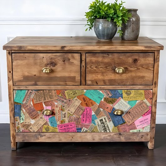  Ephemera Ticket Decoupage tissuepapier