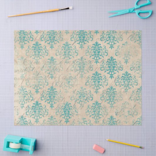 Ephemera Turquoise Paper Series Design 12 Tissuepapier (Craft)