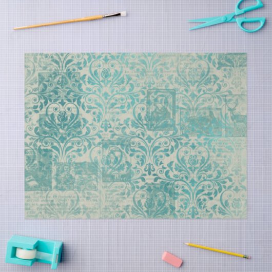 Ephemera Turquoise Paper Series Design 13 Tissuepapier (Craft)