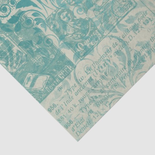 Ephemera Turquoise Paper Series Design 13 Tissuepapier (Detail)