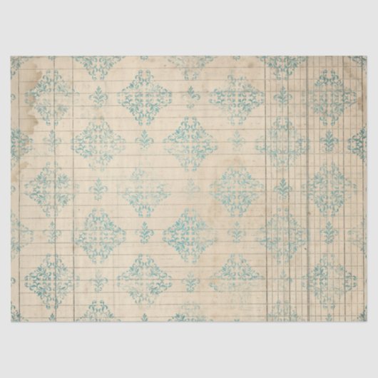 Ephemera Turquoise Paper Series Design 15 Tissuepapier (Voorkant)