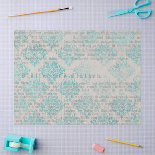 Ephemera Turquoise Paper Series Design 17 Tissuepapier (Craft)