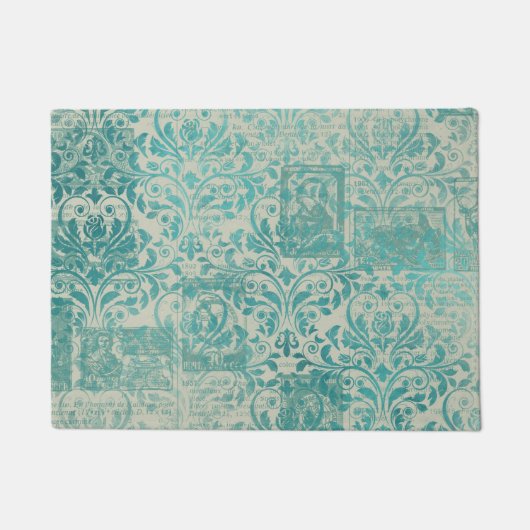 Ephemera Turquoise Paper Series Design 19 Deurmat (Voorkant)