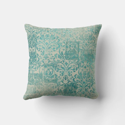 Ephemera Turquoise Paper Series Design 19 Kussen (Achterkant)