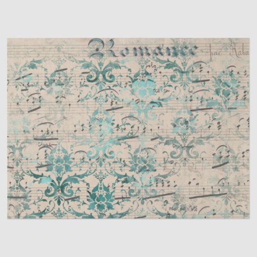 Ephemera Turquoise Paper Series Design 1 Tissuepapier (Voorkant)