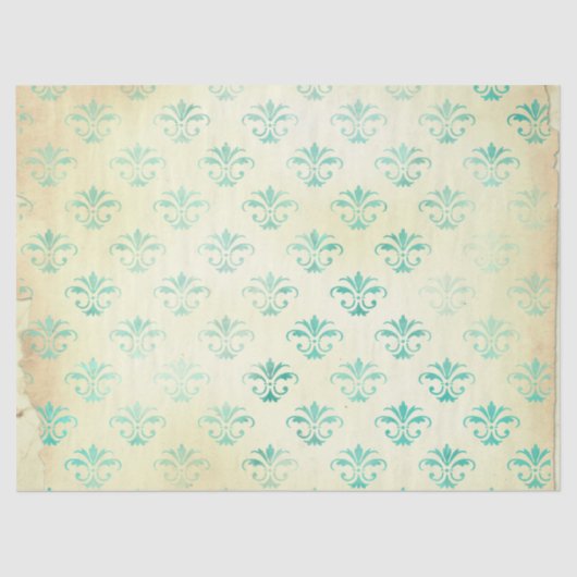 Ephemera Turquoise Paper Series Design 2 Tissuepapier (Voorkant)