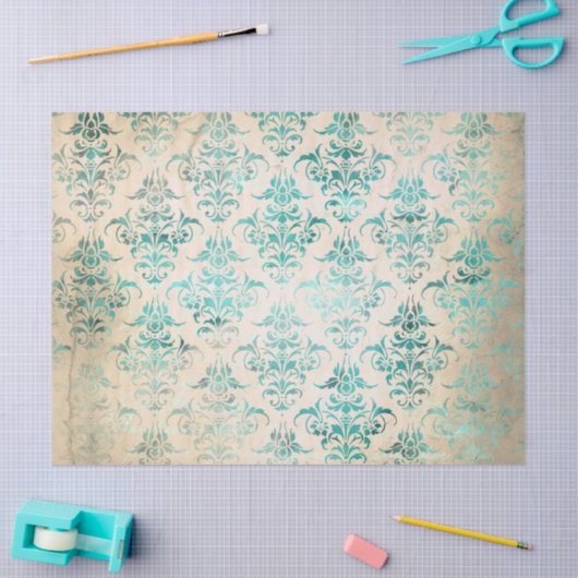 Ephemera Turquoise Paper Series Design 3 Tissuepapier (Craft)