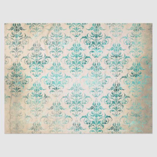 Ephemera Turquoise Paper Series Design 3 Tissuepapier (Voorkant)