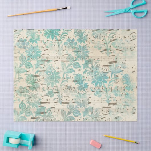 Ephemera Turquoise Paper Series Design 7 Tissuepapier (Craft)