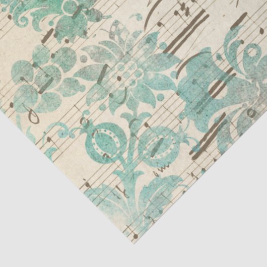 Ephemera Turquoise Paper Series Design 7 Tissuepapier (Detail)