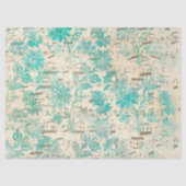Ephemera Turquoise Paper Series Design 7 Tissuepapier (Voorkant)