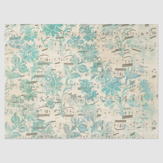 Ephemera Turquoise Paper Series Design 7 Tissuepapier (Voorkant)