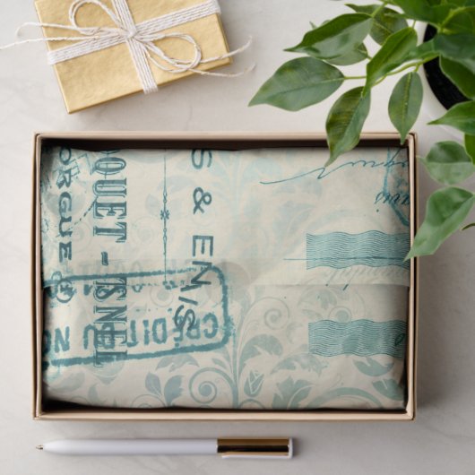 Ephemera Turquoise Paper Series Design 8 Tissuepapier (Geschenk)