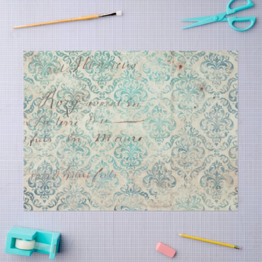 Ephemera Turquoise Paper Series Design 9 Tissuepapier (Craft)