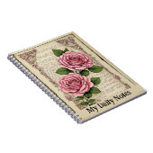 Ephemera Twee roze rozen schilferend Notitieboek (Rechterzijde)