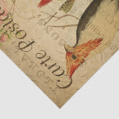 Ephemera Two Weaver Birds Pink Roses Decoupage Tissuepapier (Detail)