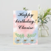 Ephemera vibrant color pink art kaart (Staand voorkant)