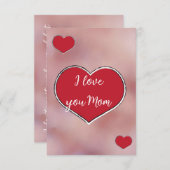 Ephemera vibrant romantic red heart art bedankkaart (Voorkant / Achterkant)