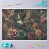 Ephemera Victoriaans Dame, Rozen, Bloemen Decoupag Tissuepapier (Craft)