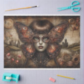Ephemera Victoriaans Lady Gothic Butterfly Decoupa Tissuepapier (Craft)