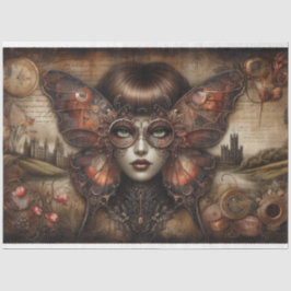 Ephemera Victoriaans Lady Gothic Butterfly Decoupa Tissuepapier