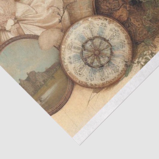 Ephemera Victoriaans paardensport decoupage Tissuepapier (Detail)