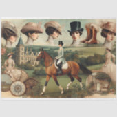 Ephemera Victoriaans paardensport decoupage Tissuepapier (Voorkant)