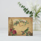Ephemera Vintage Decoupage Kerst Vakantie Briefkaart (Staand voorkant)