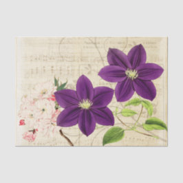 Ephemera Vintage Paarse Bloemen Tissuepapier