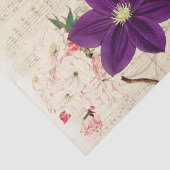 Ephemera Vintage Paarse Bloemen Tissuepapier (Detail)