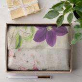 Ephemera Vintage Paarse Bloemen Tissuepapier (Geschenk)