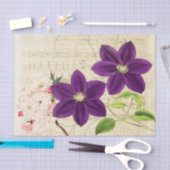 Ephemera Vintage Paarse Bloemen Tissuepapier (Craft)