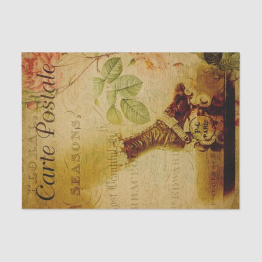 Ephemera Woman Been met de loskoppeling van de rol Tissuepapier (Voorkant)