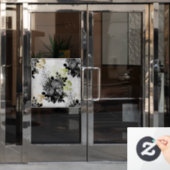 Ephemera Zwart & Goud Bloemen Raamsticker (Kantoordeur)