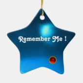 EPHEMERAAL, Rode Robijn, Blauwe Saffier Ster Keramisch Ornament (Achterkant)