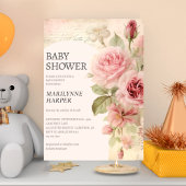 Ephemeraal Rozen Baby shower Kaart