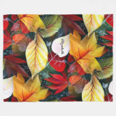 Ephemeral Autumn Foliage in Waterverf Vivid Bold Fleece Deken (Voorkant (Horizontaal))