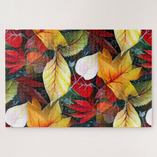 Ephemeral Autumn Foliage in Waterverf Vivid Bold Legpuzzel (Horizontaal)