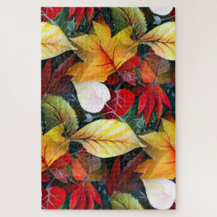 Ephemeral Autumn Foliage in Waterverf Vivid Bold Legpuzzel