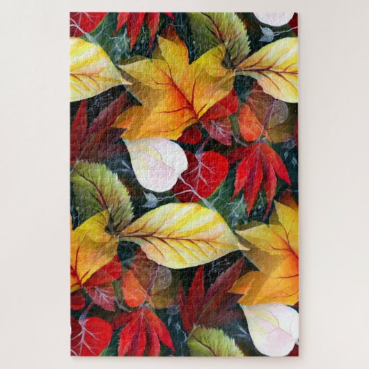 Ephemeral Autumn Foliage in Waterverf Vivid Bold Legpuzzel (Verticaal)