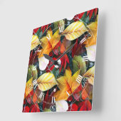 Ephemeral Autumn Foliage in Waterverf Vivid Bold Vierkante Klok (Hoek)