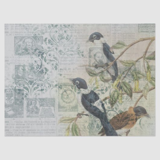 Ephemeral Birds Series Design Fourteen Tissuepapier (Voorkant)