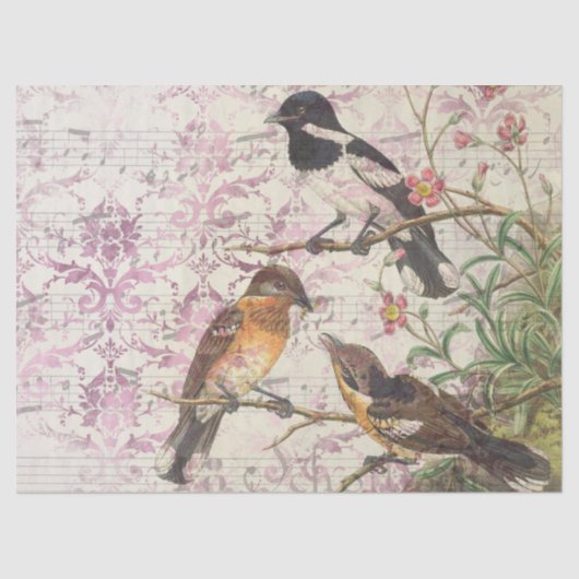 Ephemeral Birds Series Design zeventien Tissuepapier (Voorkant)