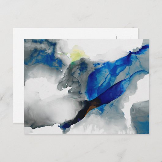 Ephemeral - Blauw & grijs Briefkaart (Voorkant / Achterkant)