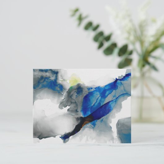 Ephemeral - Blauw & grijs Briefkaart (Staand voorkant)