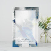 Ephemeral - Blauw & grijs Briefpapier (Staand voorkant)
