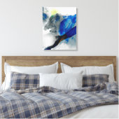 Ephemeral - Blauw & grijs Canvas Afdruk (Insitu (Slaapkamer))